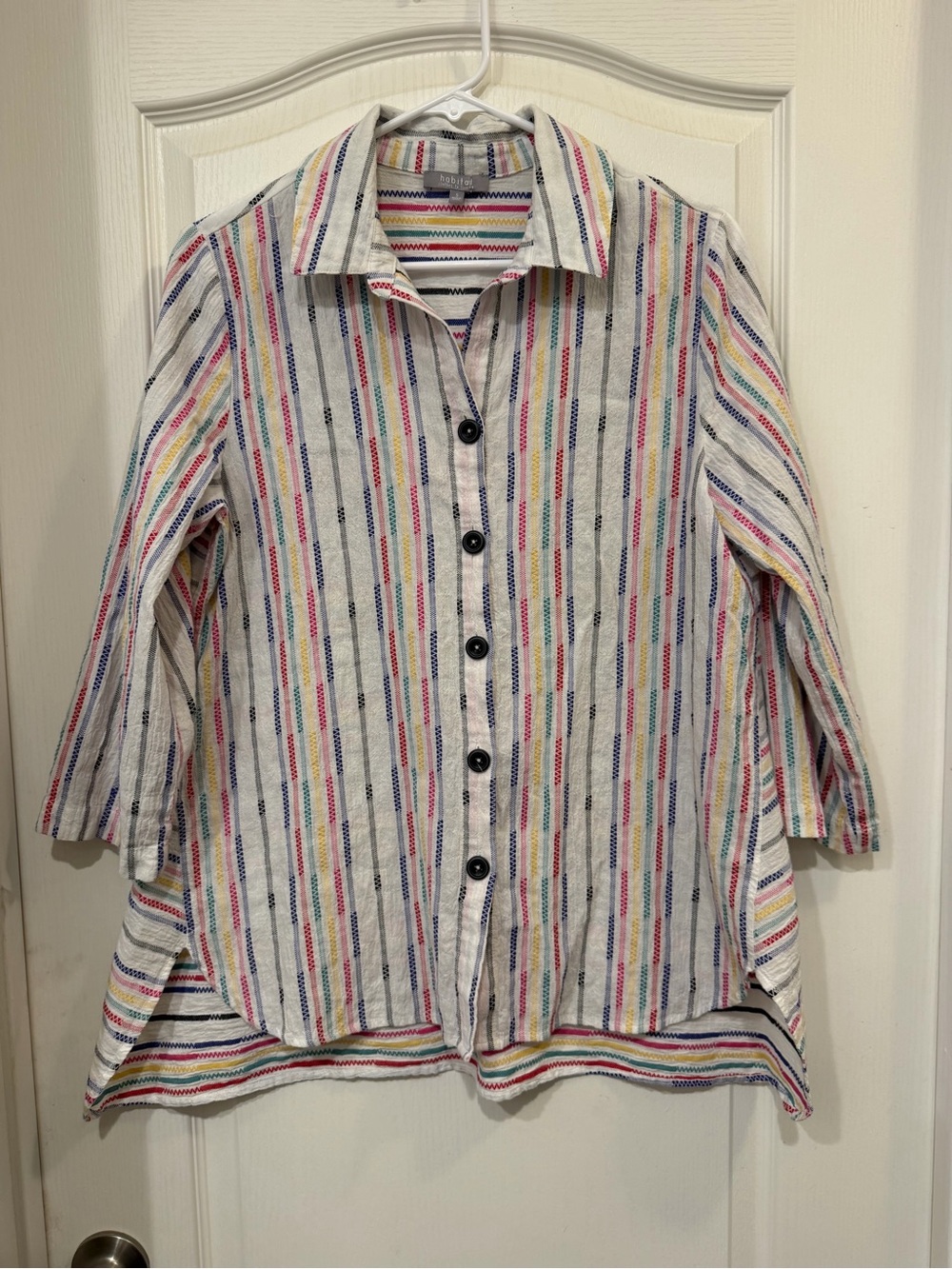 Habitat Clothes to Live In S Multicolor Stripe Cotton Swing Tunic Shirt
